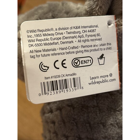 12" Armadillo Wild Republic Cuddlekins Stuffed Animal Plush Toy - Picture 8 of 10